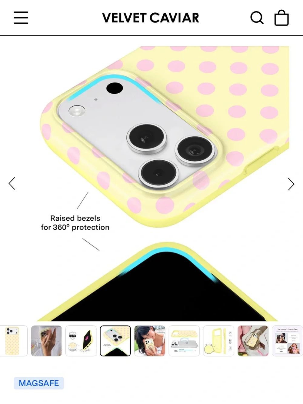 Velvet Caviar - buttercream polka dot case
